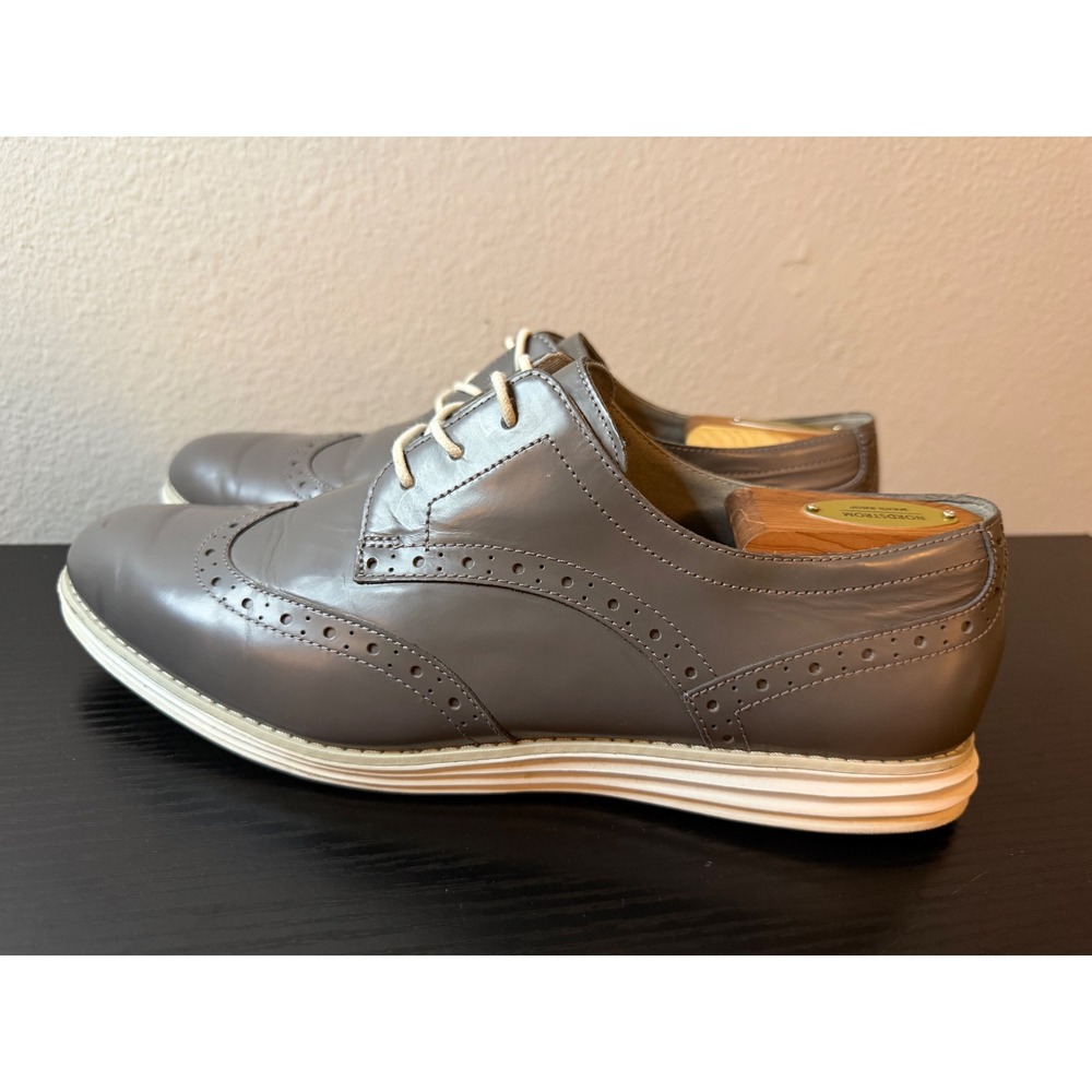 Cole Haan Grand.OS Womens Grey Leather Wingtip Oxford Shoes W05434 Size 11B - Picture 5 of 9
